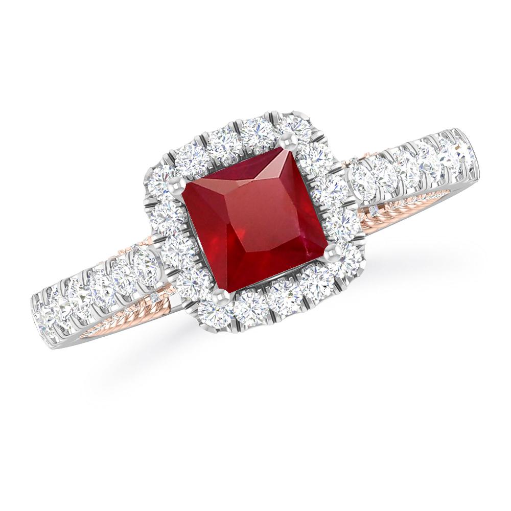 White Gold/Rose Gold - Ruby