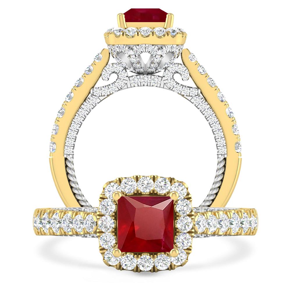 Yellow Gold/White Gold - Ruby