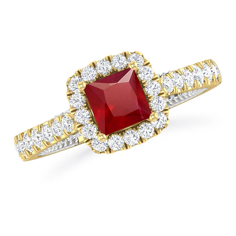 Yellow Gold/White Gold - Ruby