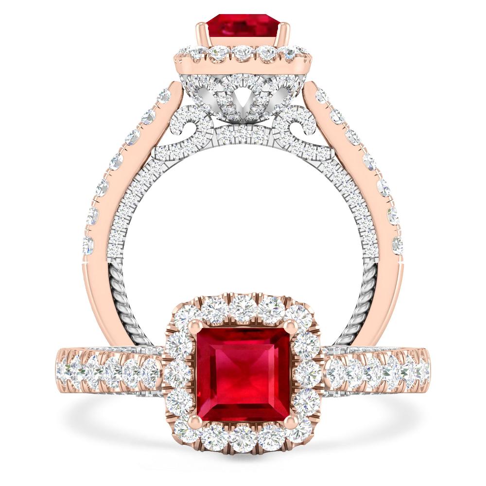 Rose Gold/White Gold - Ruby