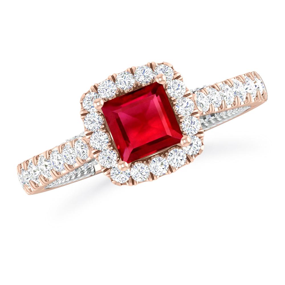 Rose Gold/White Gold - Ruby