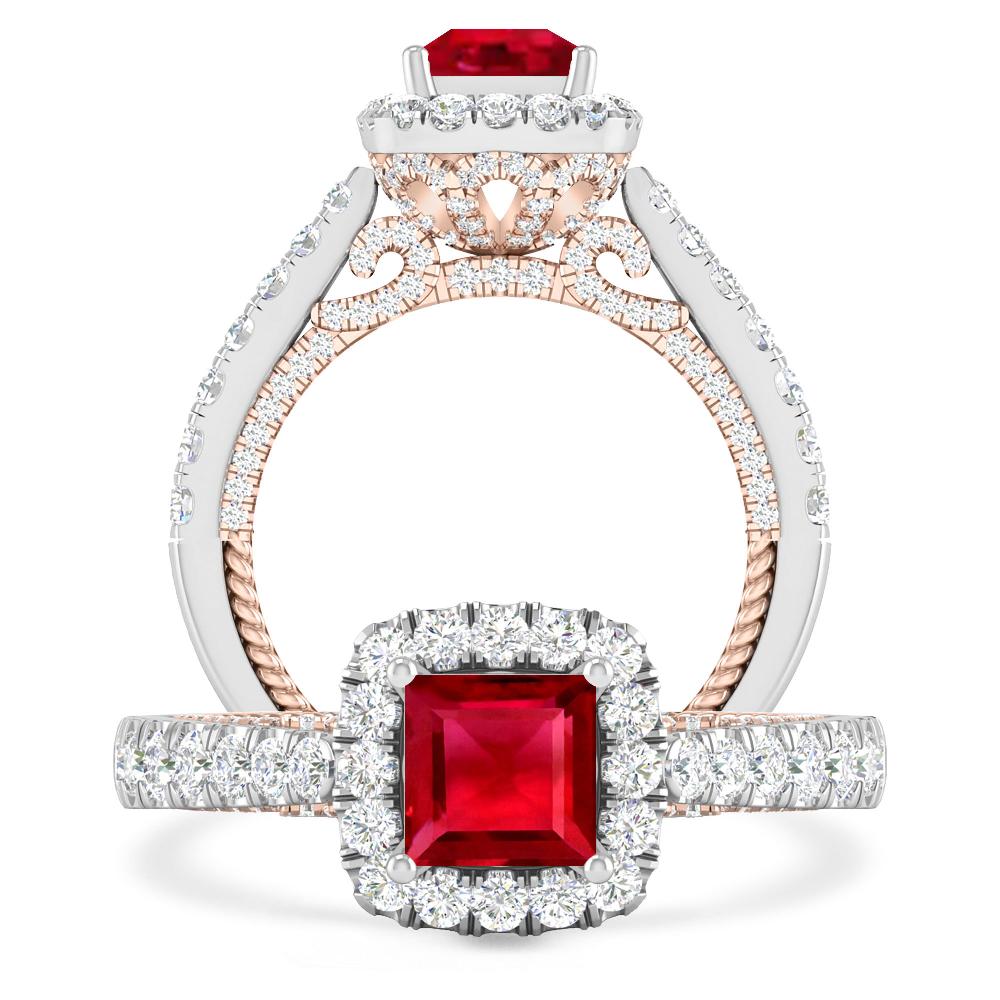 White Gold/Rose Gold - Ruby