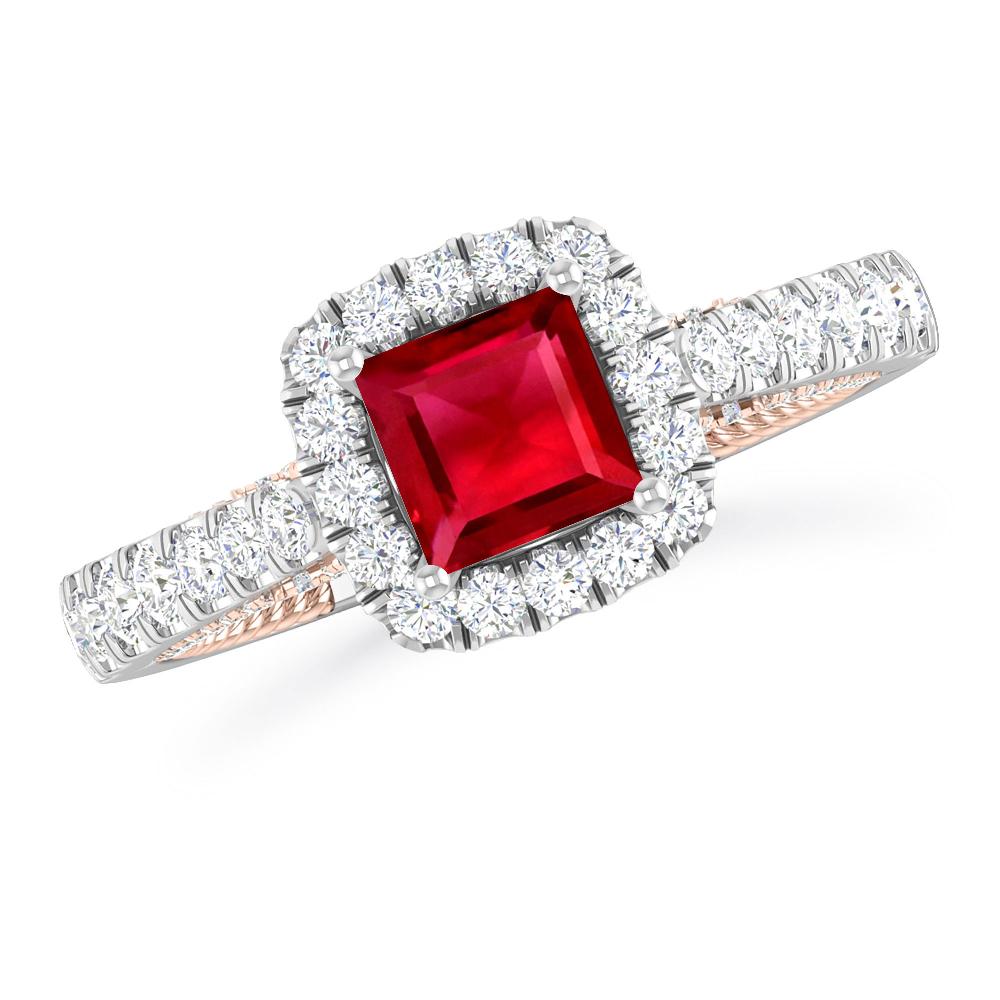 White Gold/Rose Gold - Ruby
