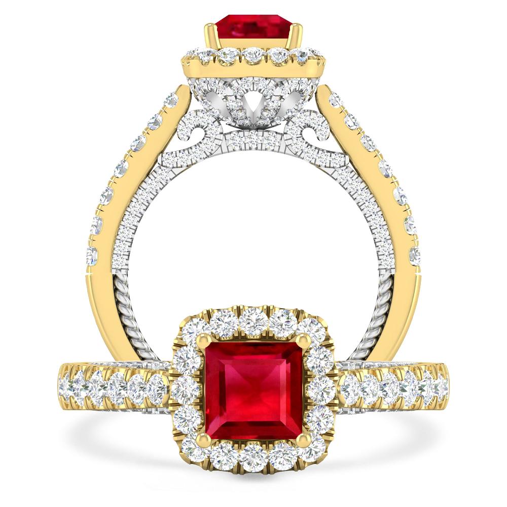 Yellow Gold/White Gold - Ruby