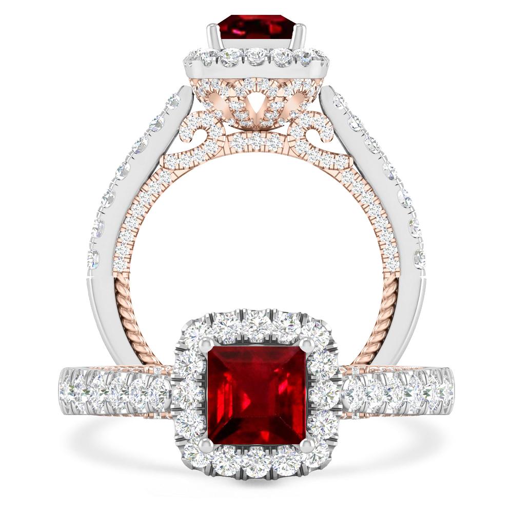 White Gold/Rose Gold - Ruby