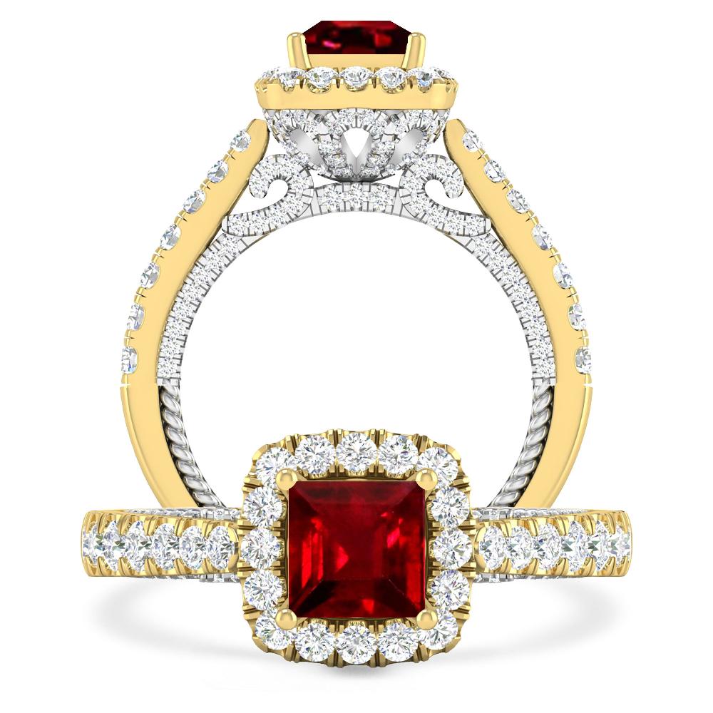Yellow Gold/White Gold - Ruby