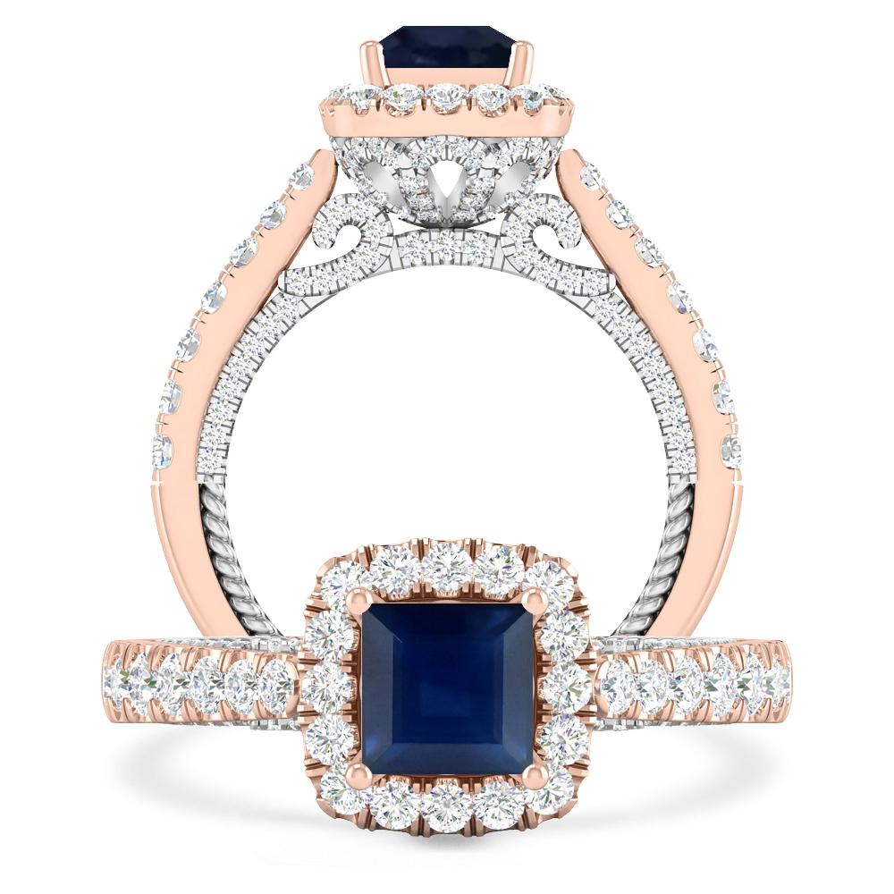 Rose Gold/White Gold - Sapphire