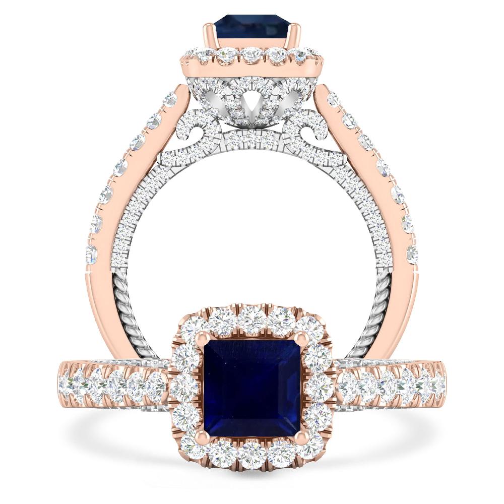 Rose Gold/White Gold - Sapphire