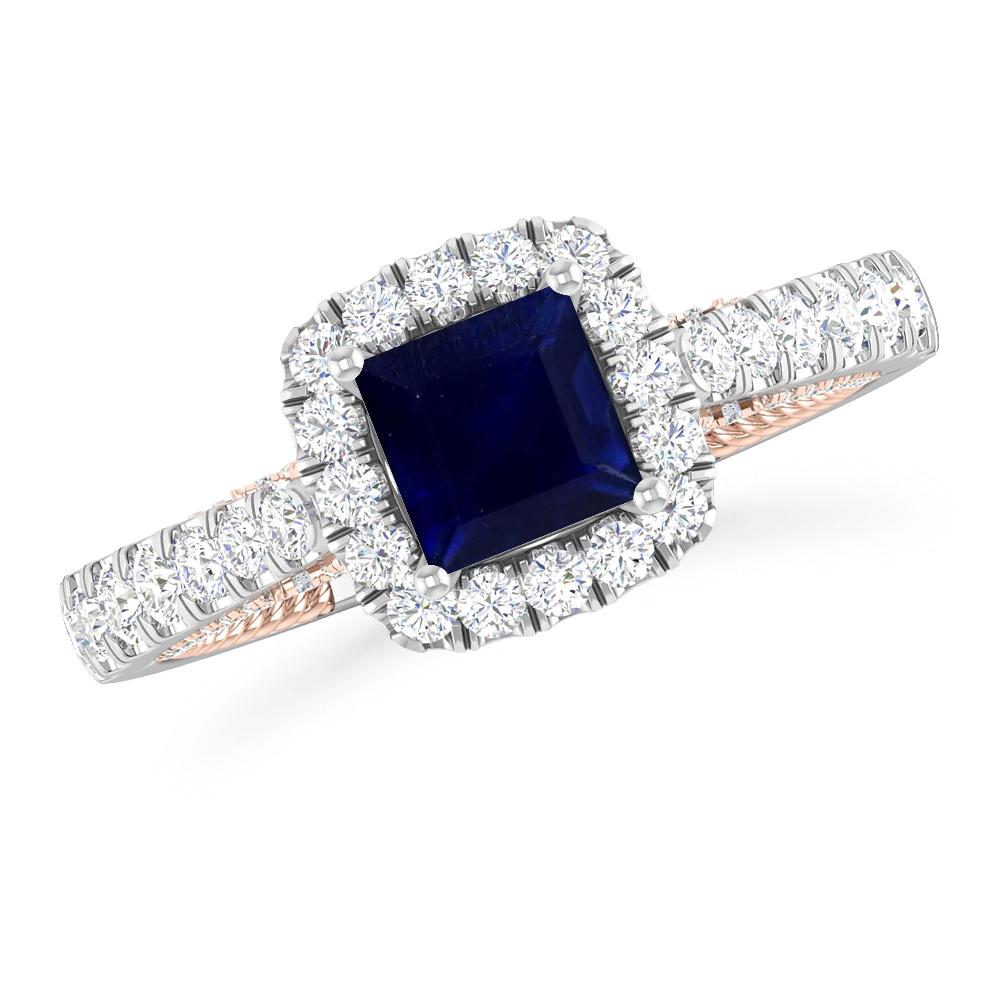 White Gold/Rose Gold - Sapphire