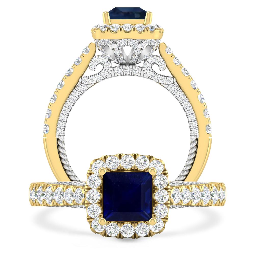 Yellow Gold/White Gold - Sapphire