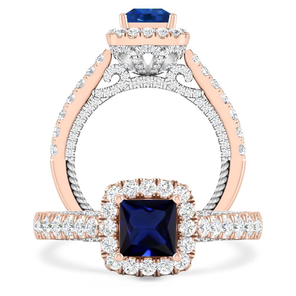 Rose Gold/White Gold - Sapphire