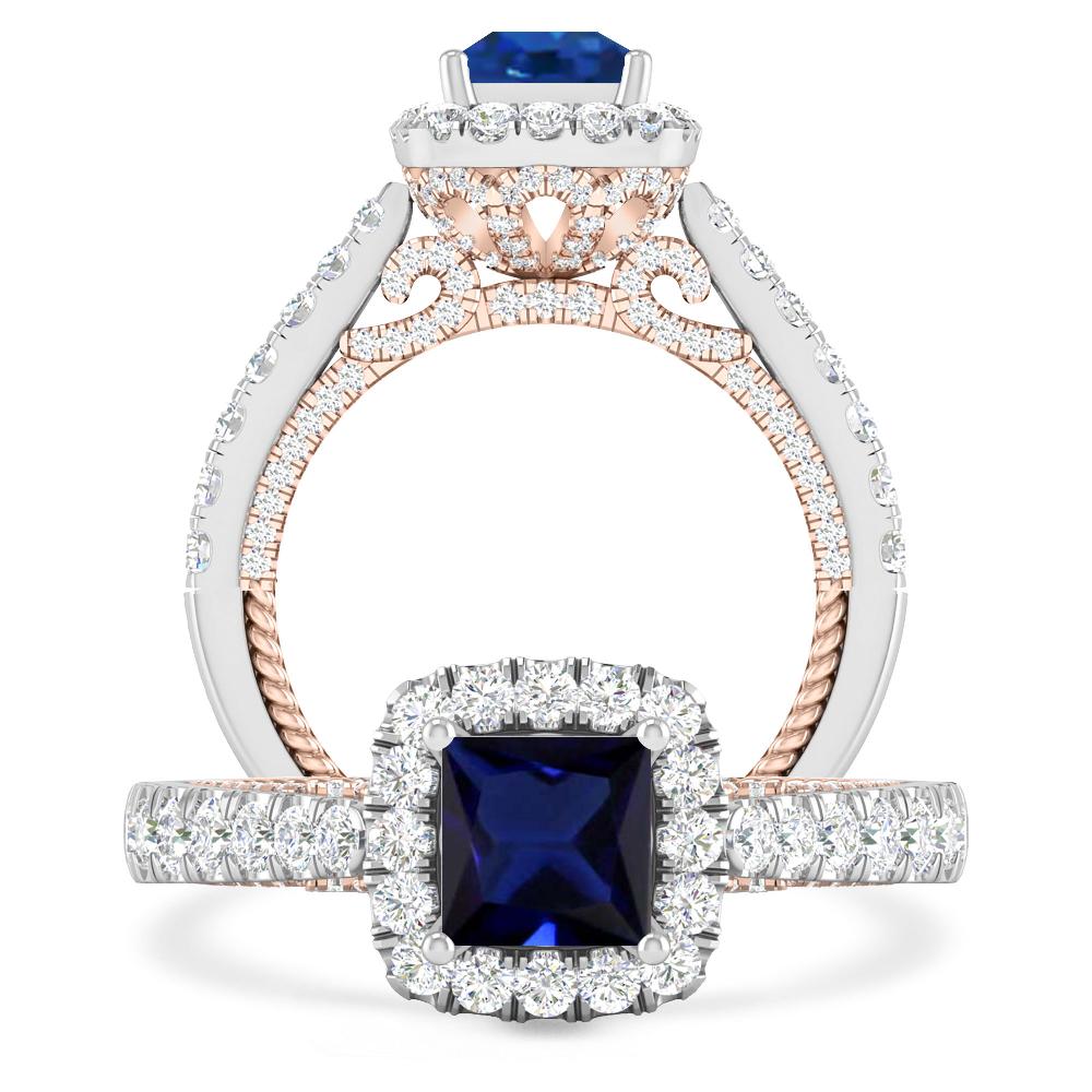 White Gold/Rose Gold - Sapphire