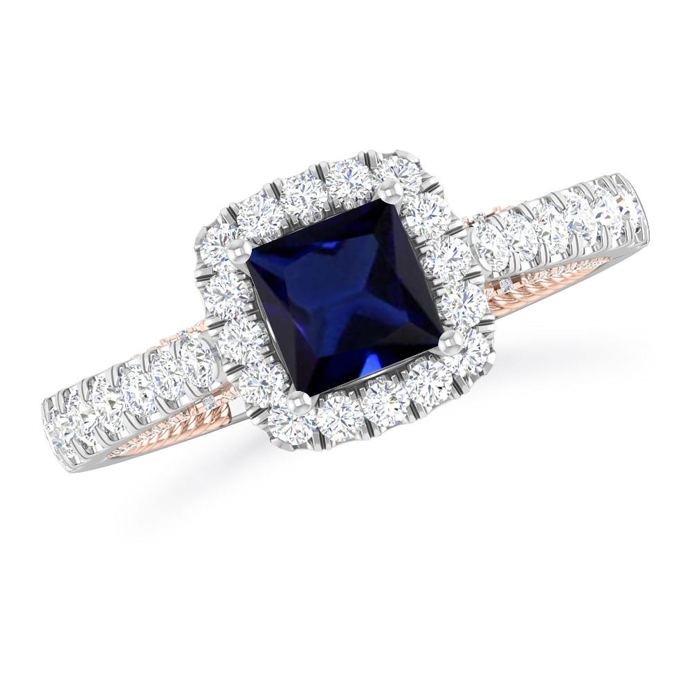 White Gold/Rose Gold - Sapphire