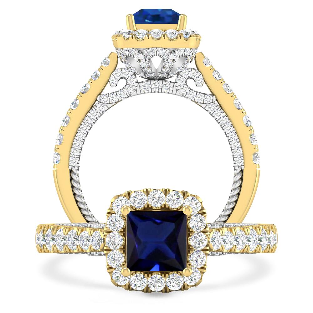 Yellow Gold/White Gold - Sapphire