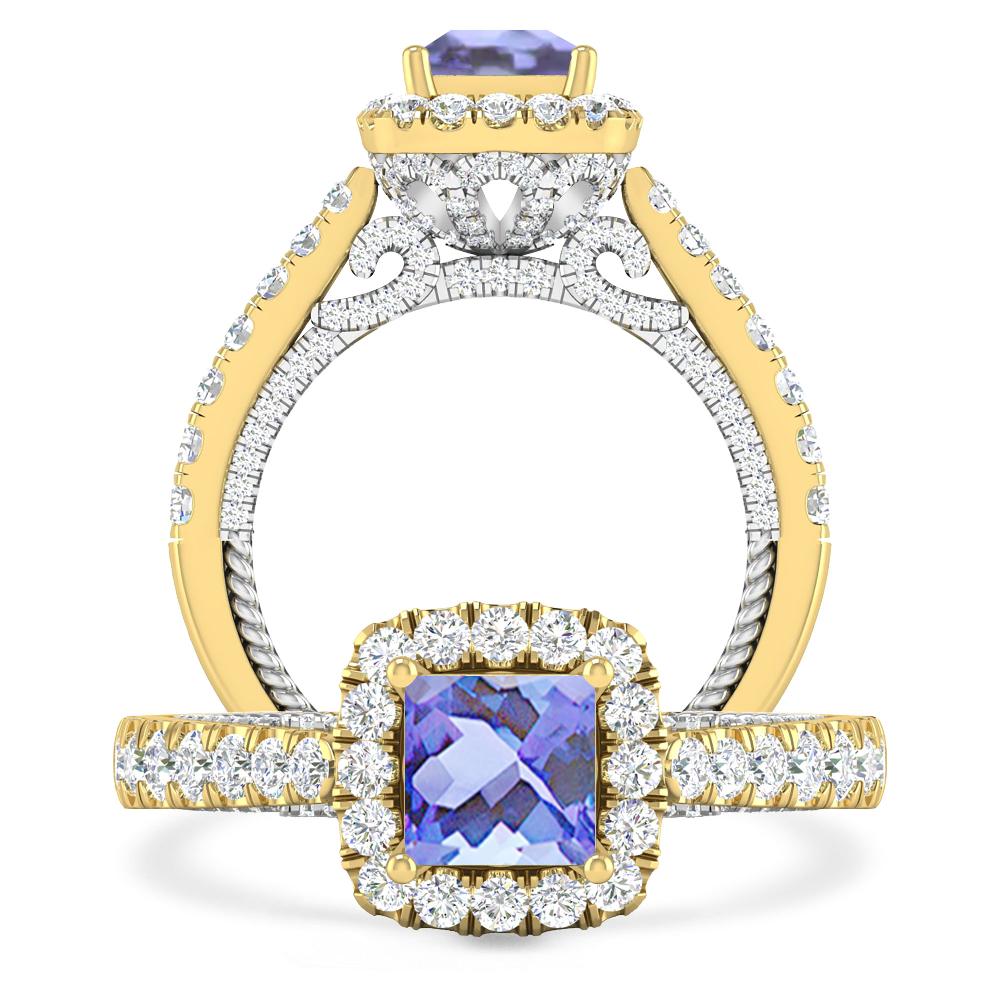 Yellow Gold/White Gold - Tanzanite