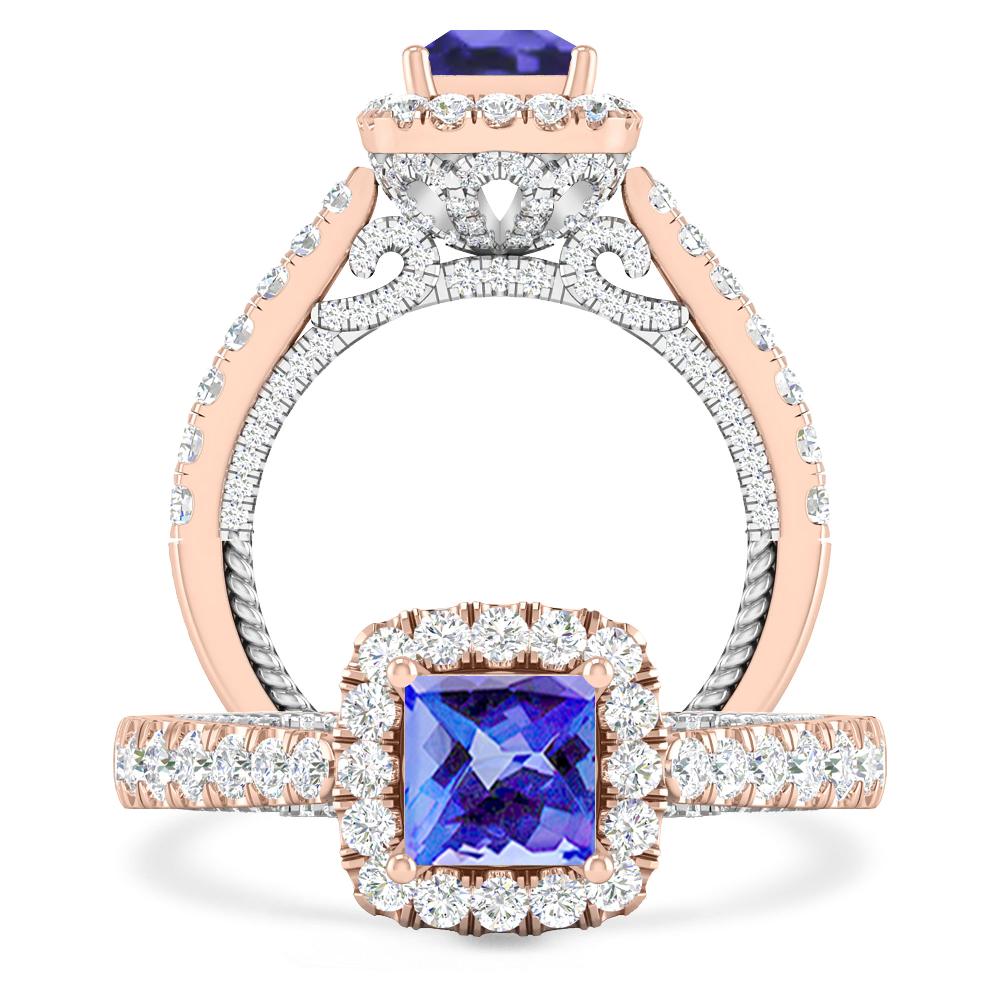 Rose Gold/White Gold - Tanzanite