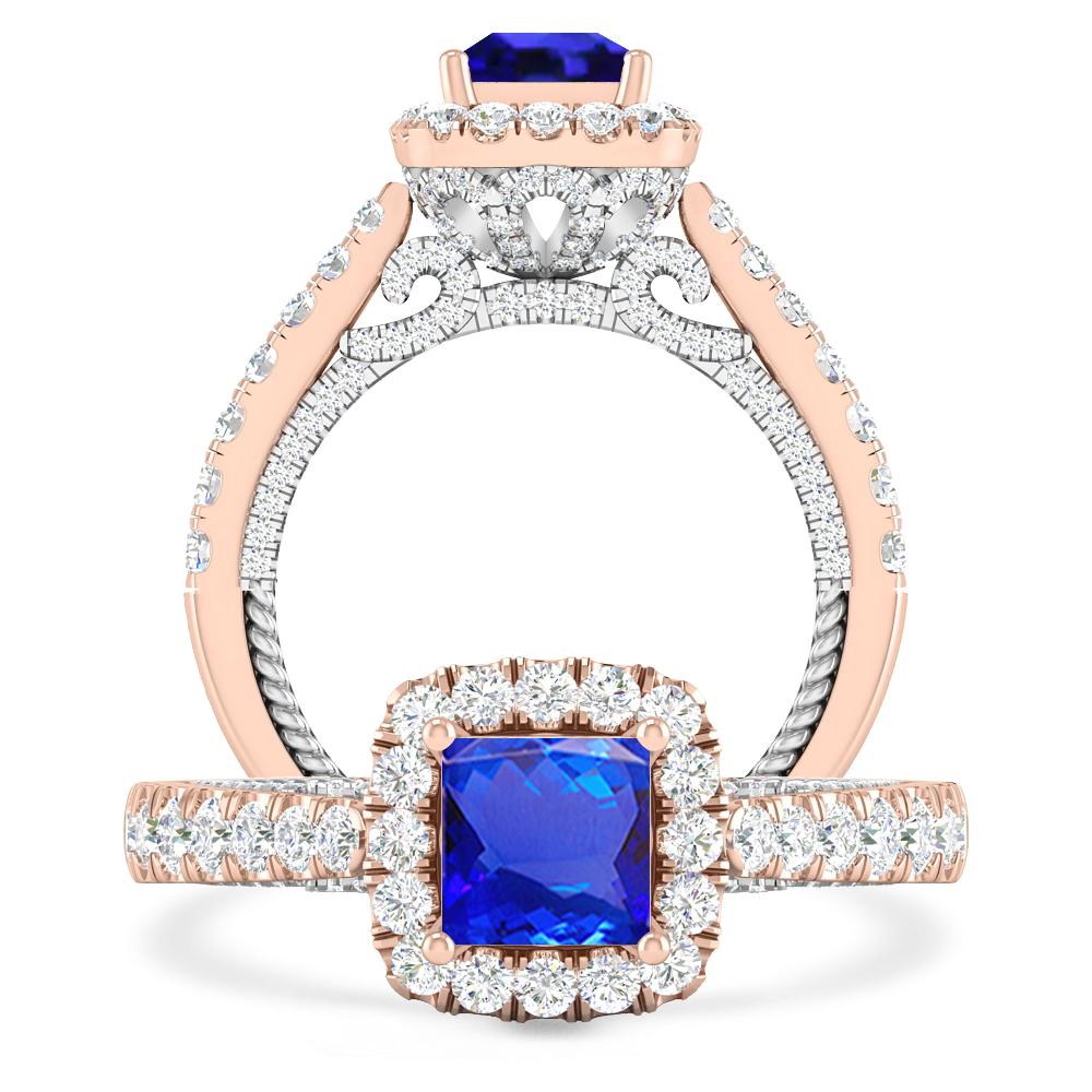 Rose Gold/White Gold - Tanzanite
