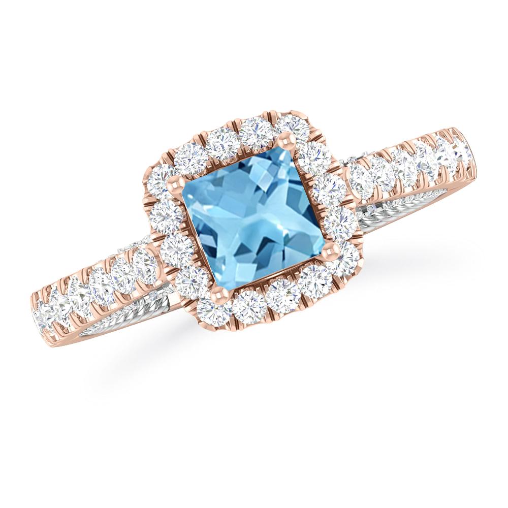 Rose Gold - Blue Topaz