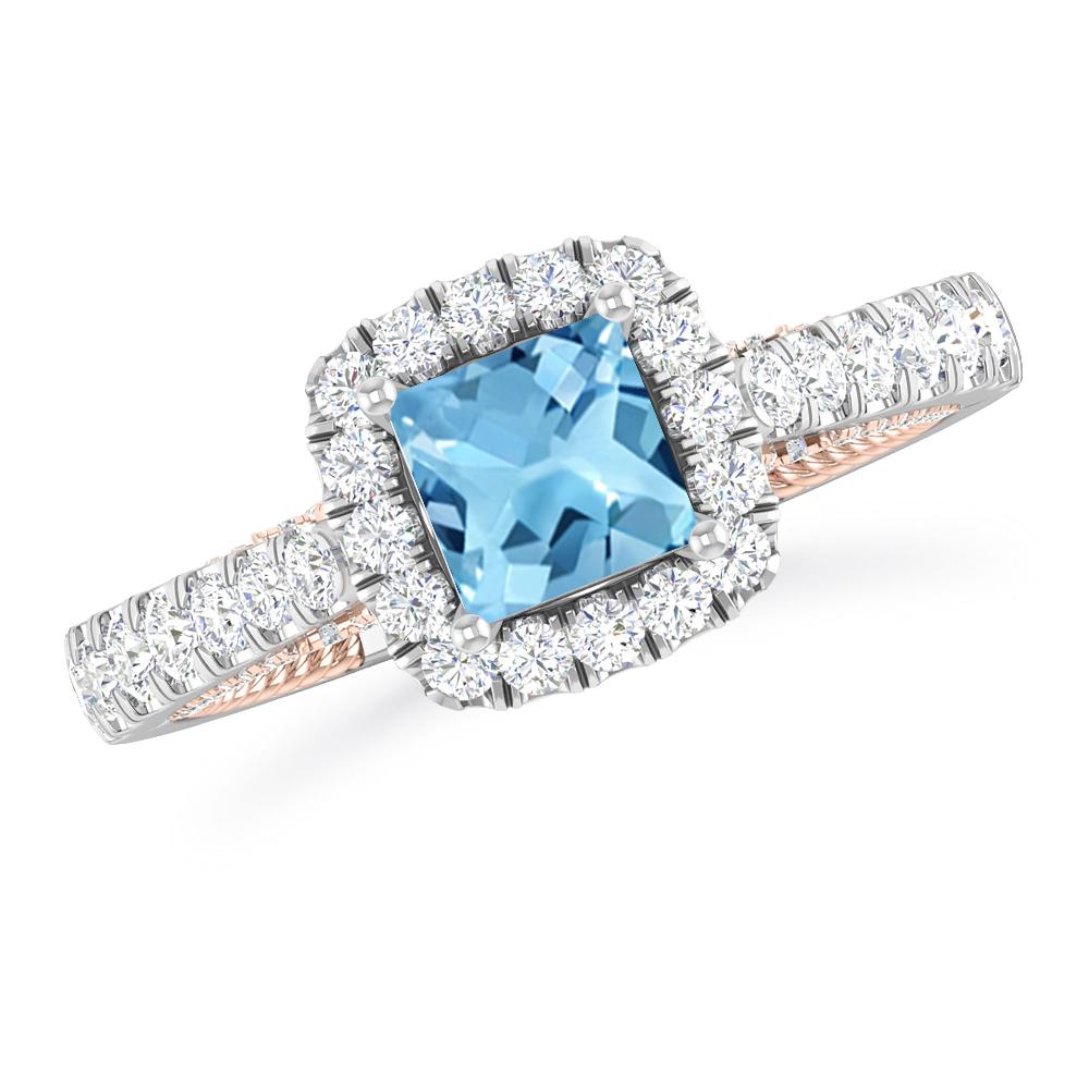 White Gold - Blue Topaz