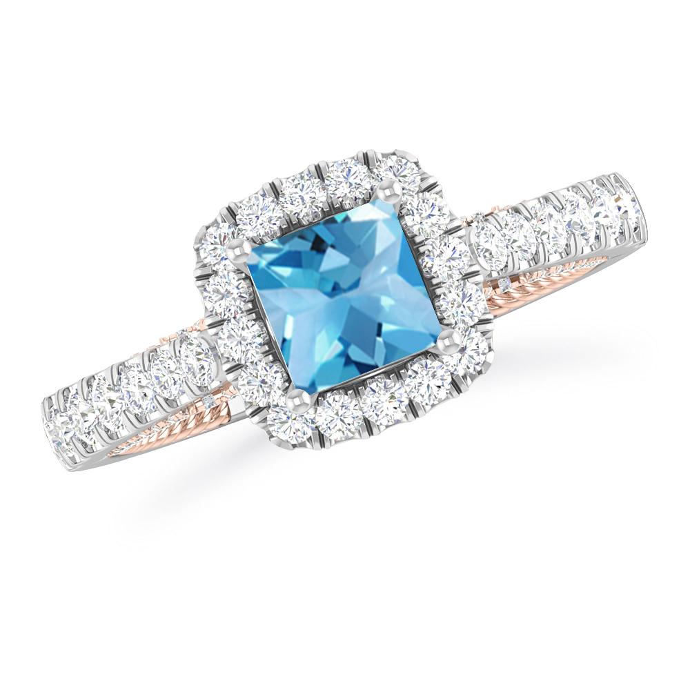 White Gold - Blue Topaz