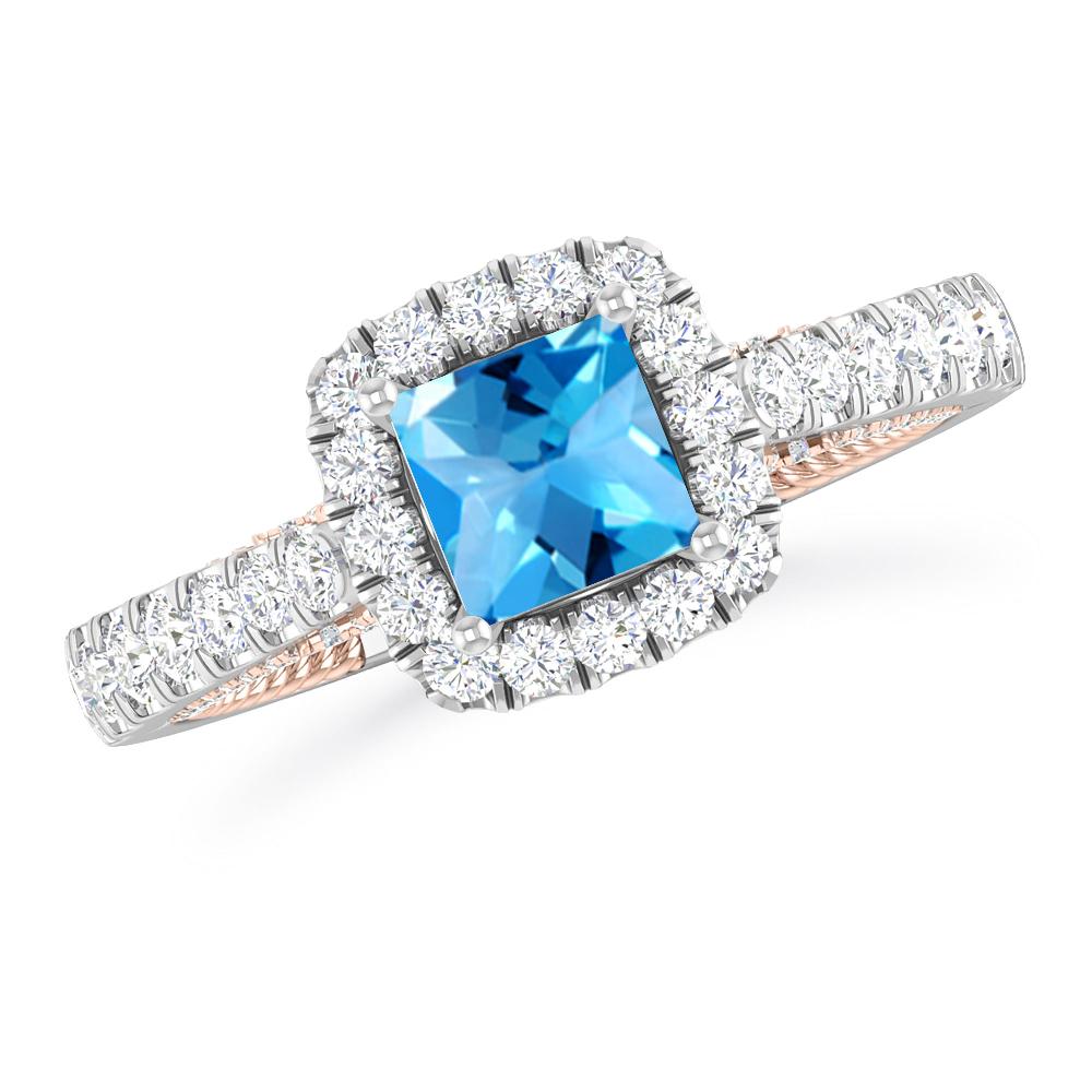 White Gold - Blue Topaz