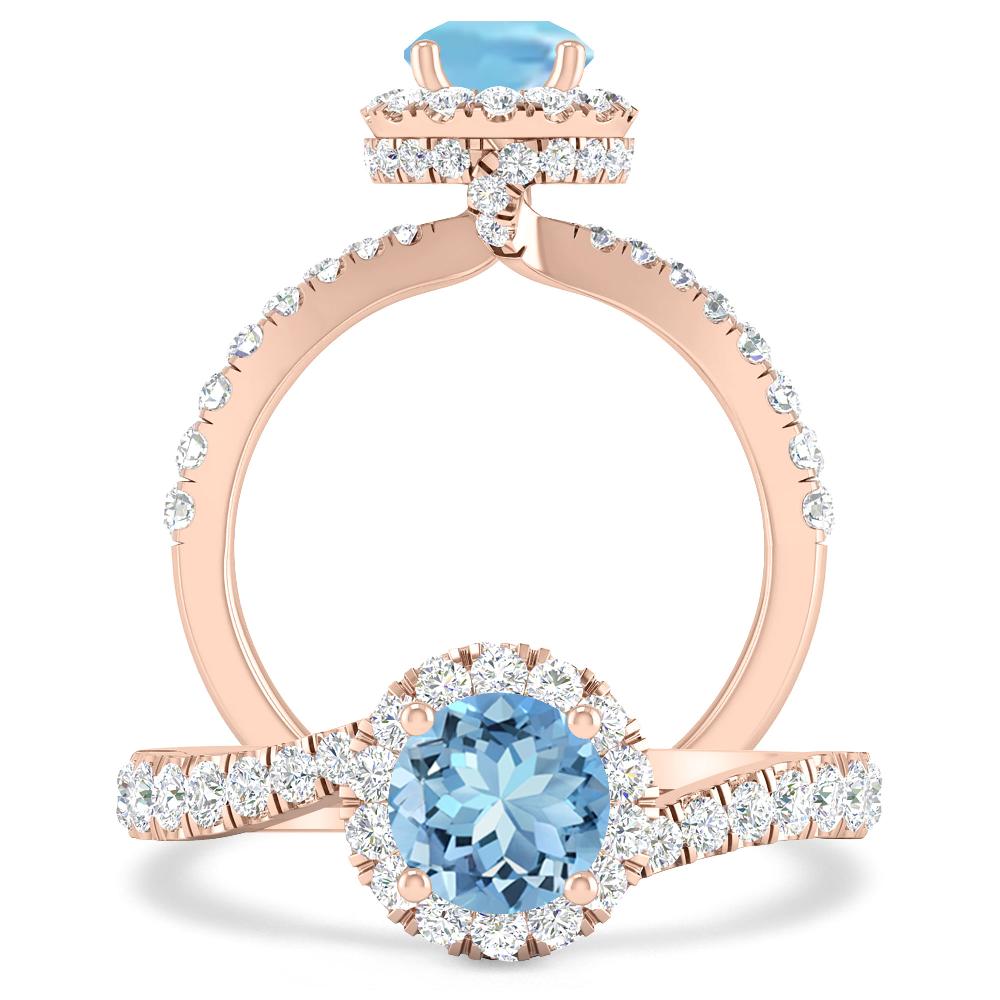 Rose Gold - Aquamarine