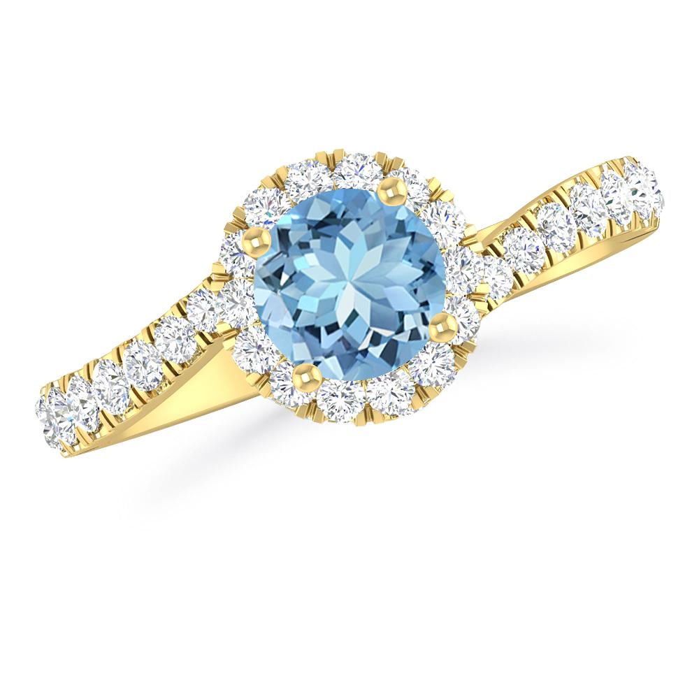 Yellow Gold - Aquamarine