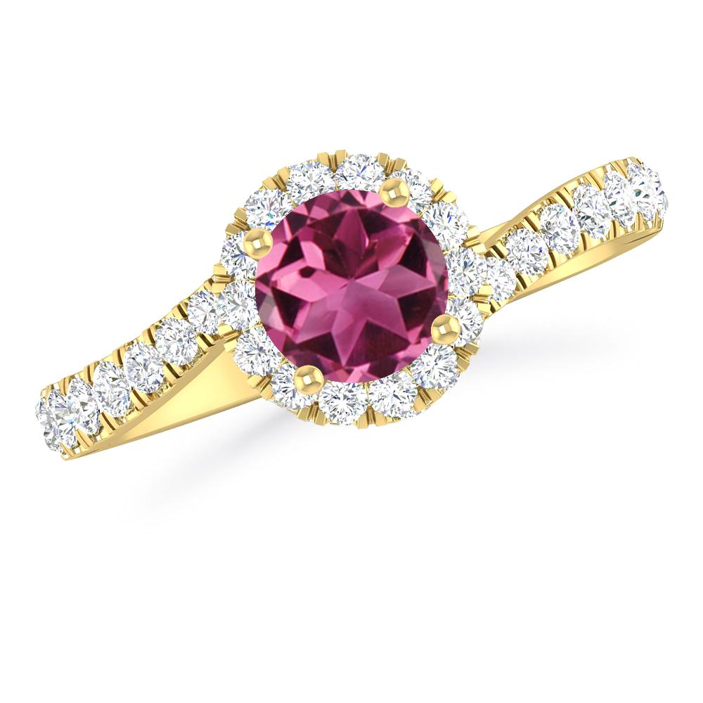 Yellow Gold - Pink Tourmaline