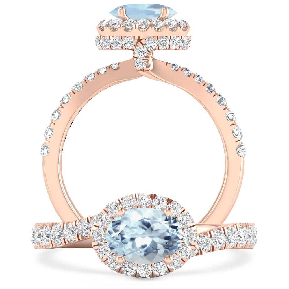 Rose Gold - Aquamarine