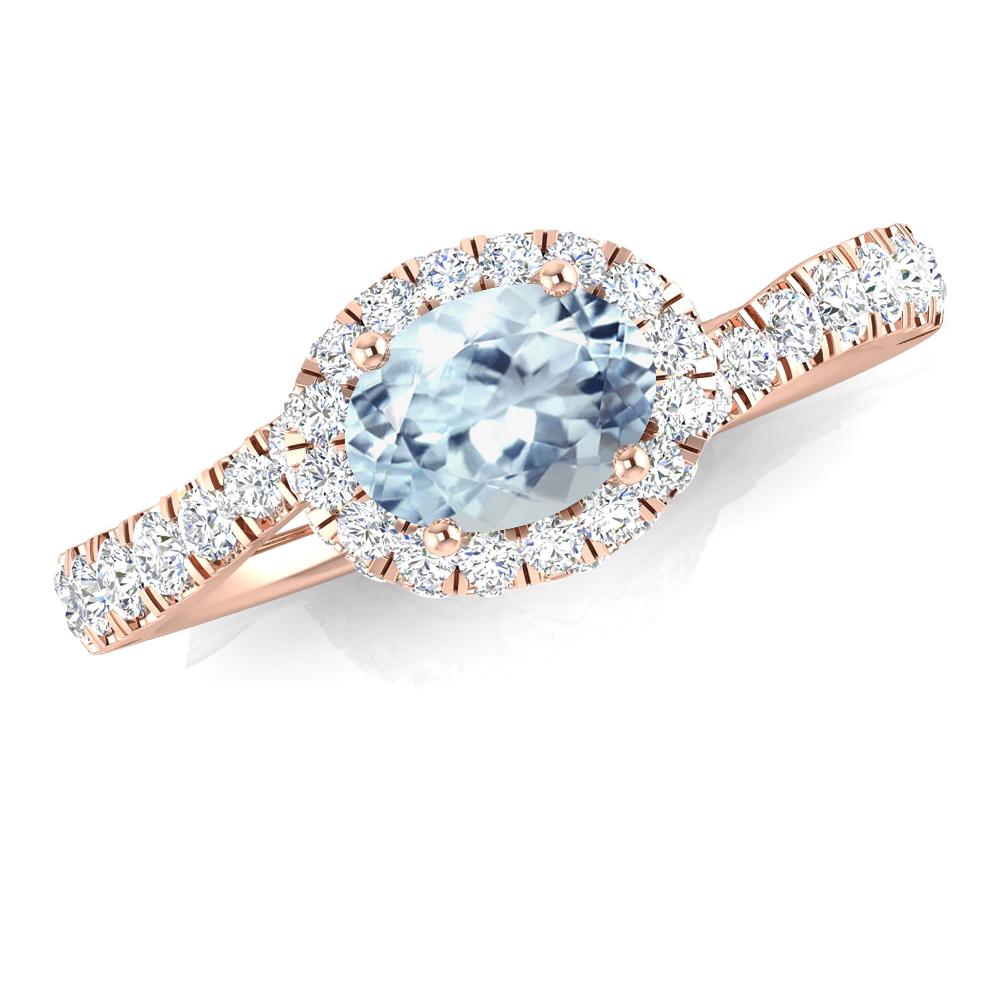 Rose Gold - Aquamarine