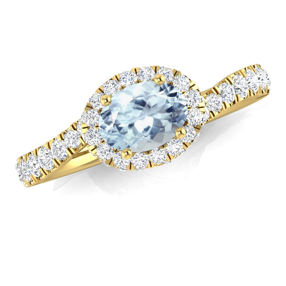 Yellow Gold - Aquamarine
