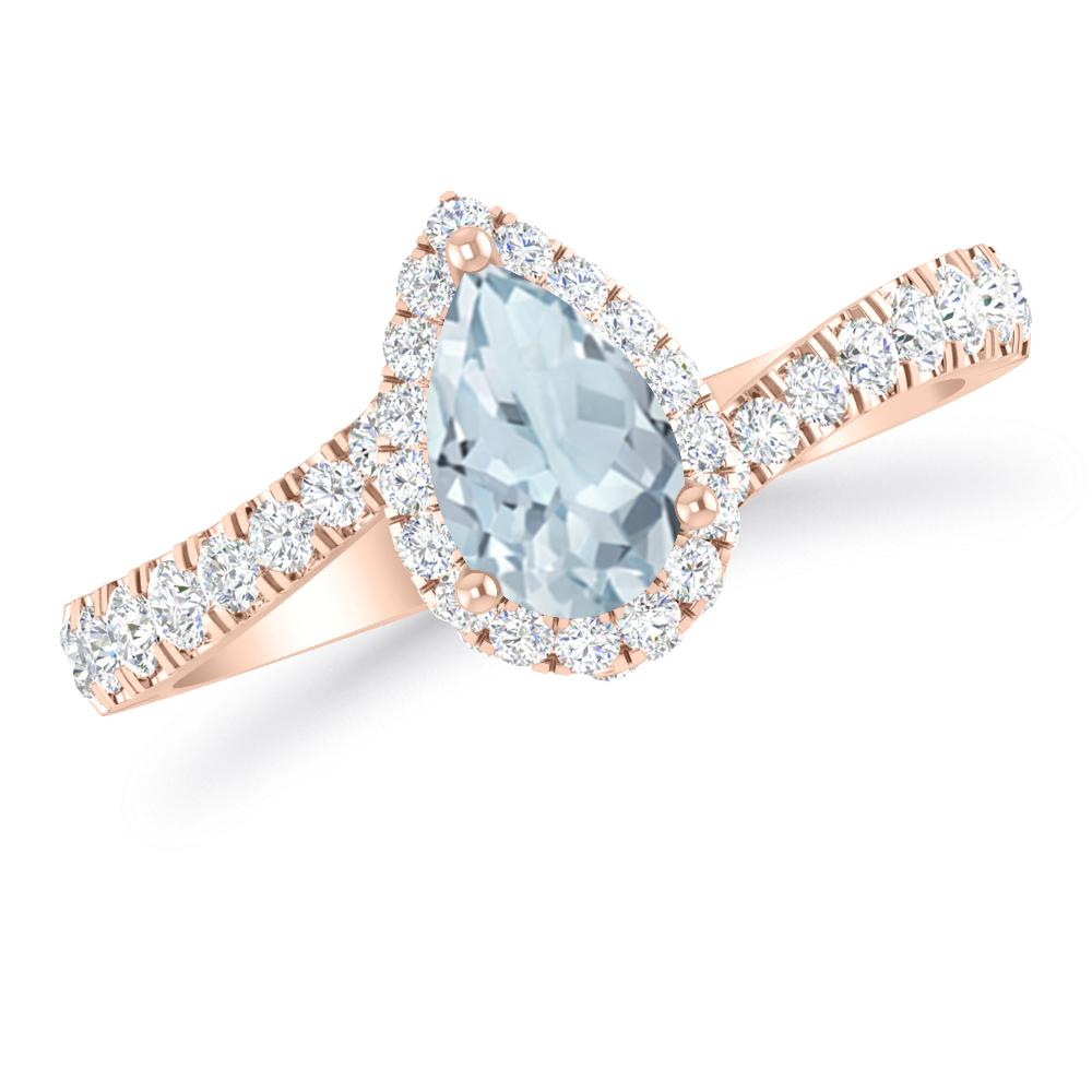 Rose Gold - Aquamarine