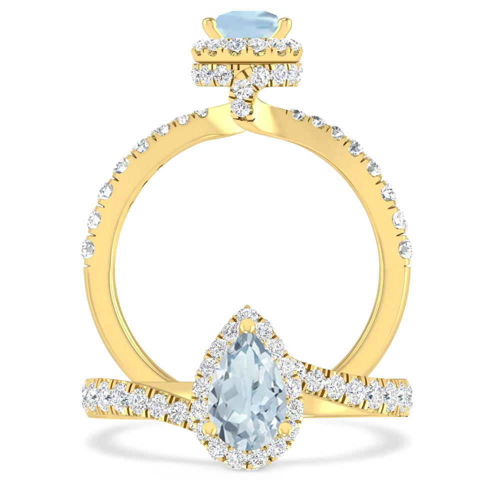 Yellow Gold - Aquamarine