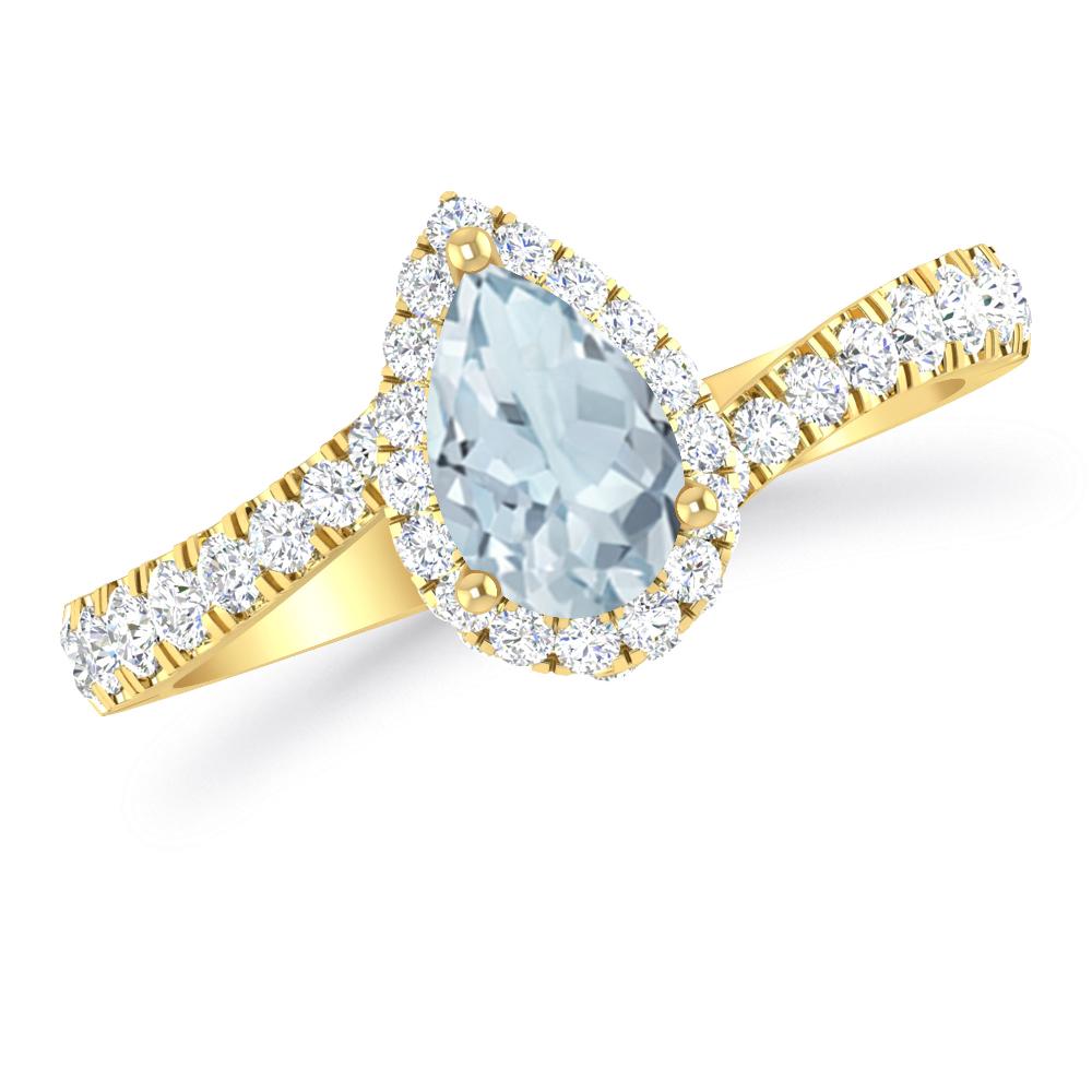 Yellow Gold - Aquamarine