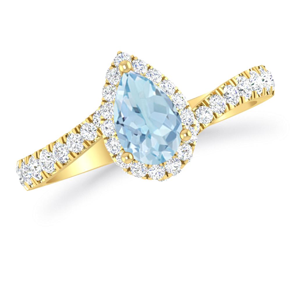 Yellow Gold - Aquamarine