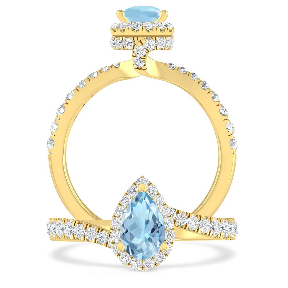 Yellow Gold - Aquamarine