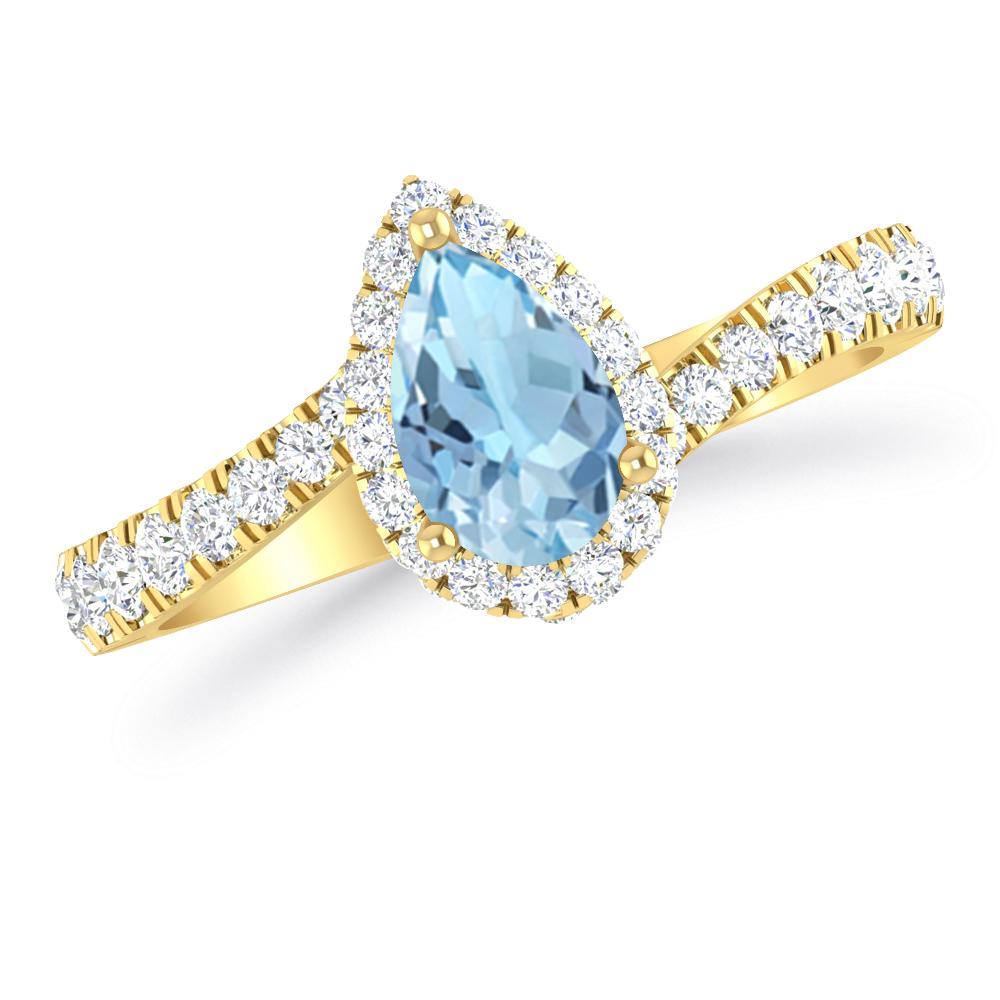 Yellow Gold - Aquamarine