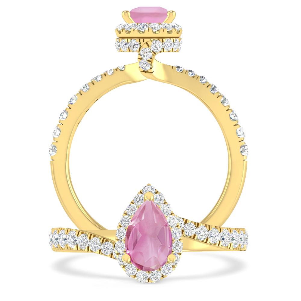 Yellow Gold - Pink Tourmaline