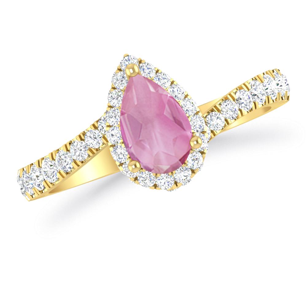 Yellow Gold - Pink Tourmaline