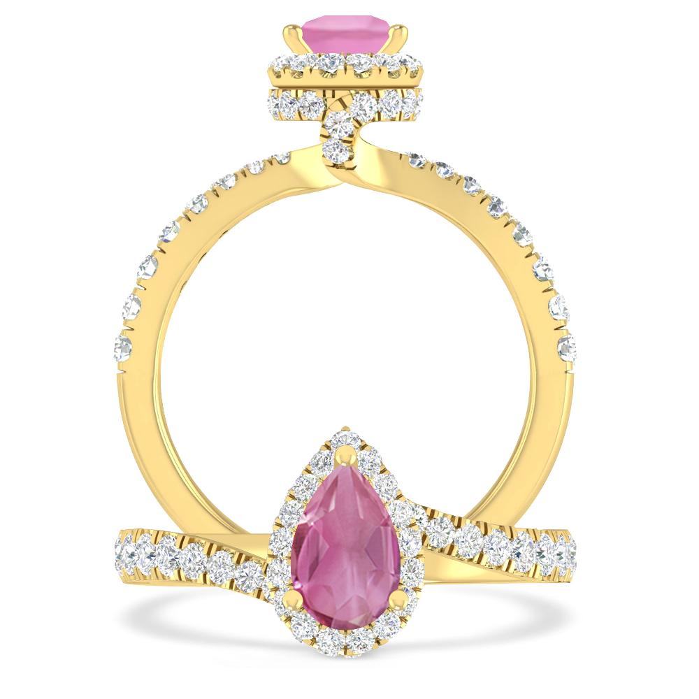 Yellow Gold - Pink Tourmaline