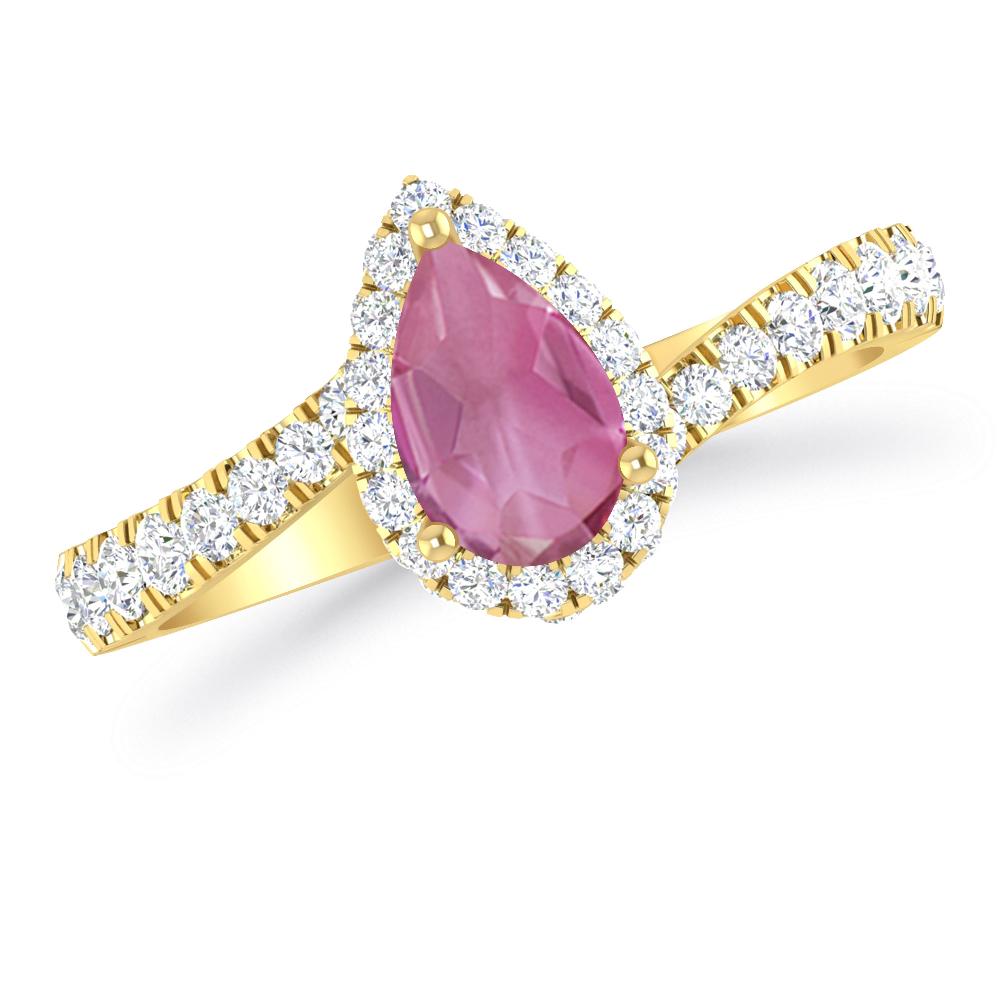 Yellow Gold - Pink Tourmaline