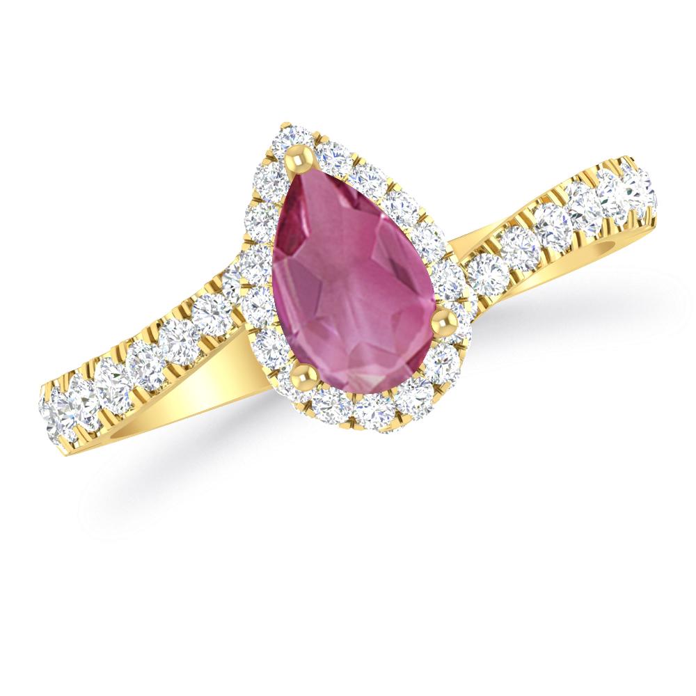 Yellow Gold - Pink Tourmaline