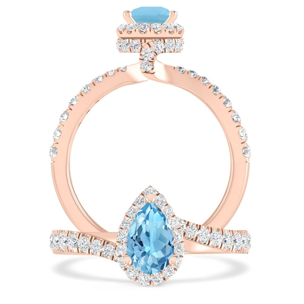 Rose Gold - Blue Topaz