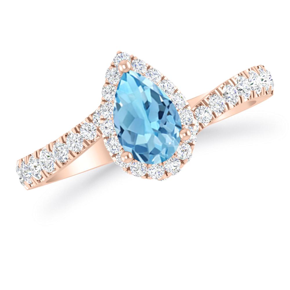 Rose Gold - Blue Topaz