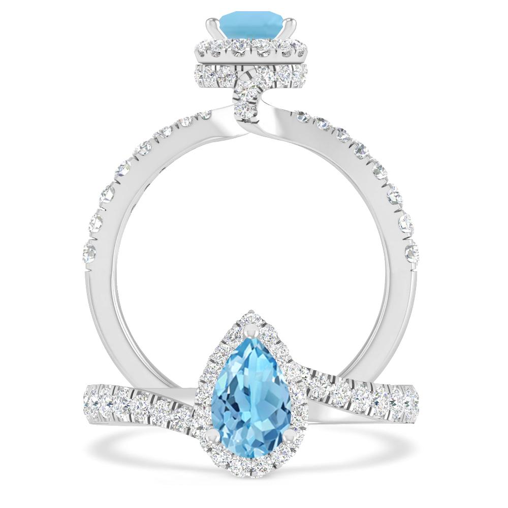 White Gold - Blue Topaz