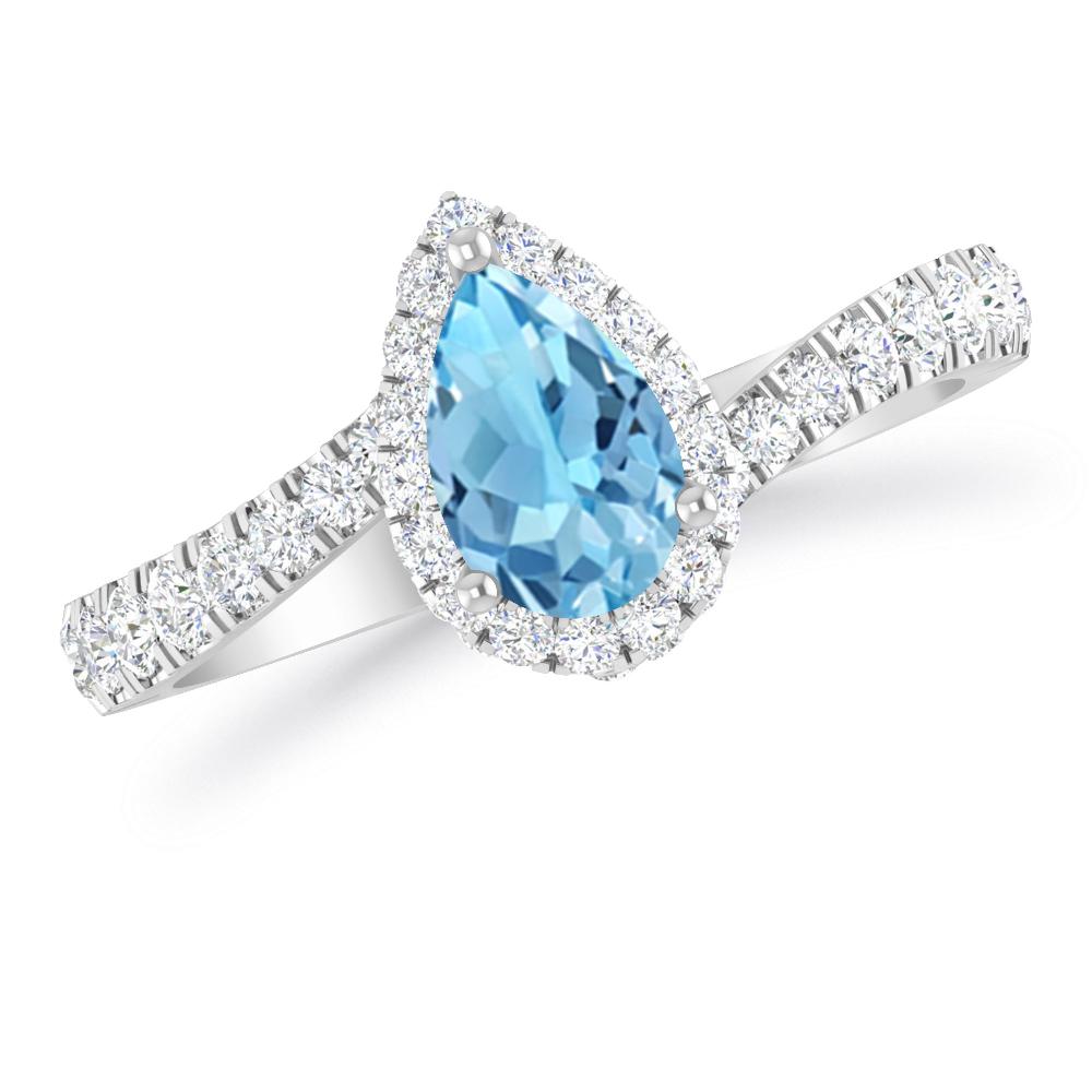 White Gold - Blue Topaz