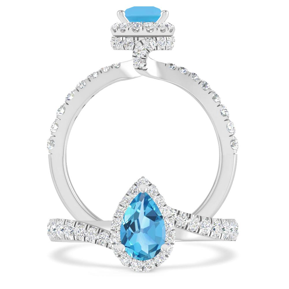 White Gold - Blue Topaz