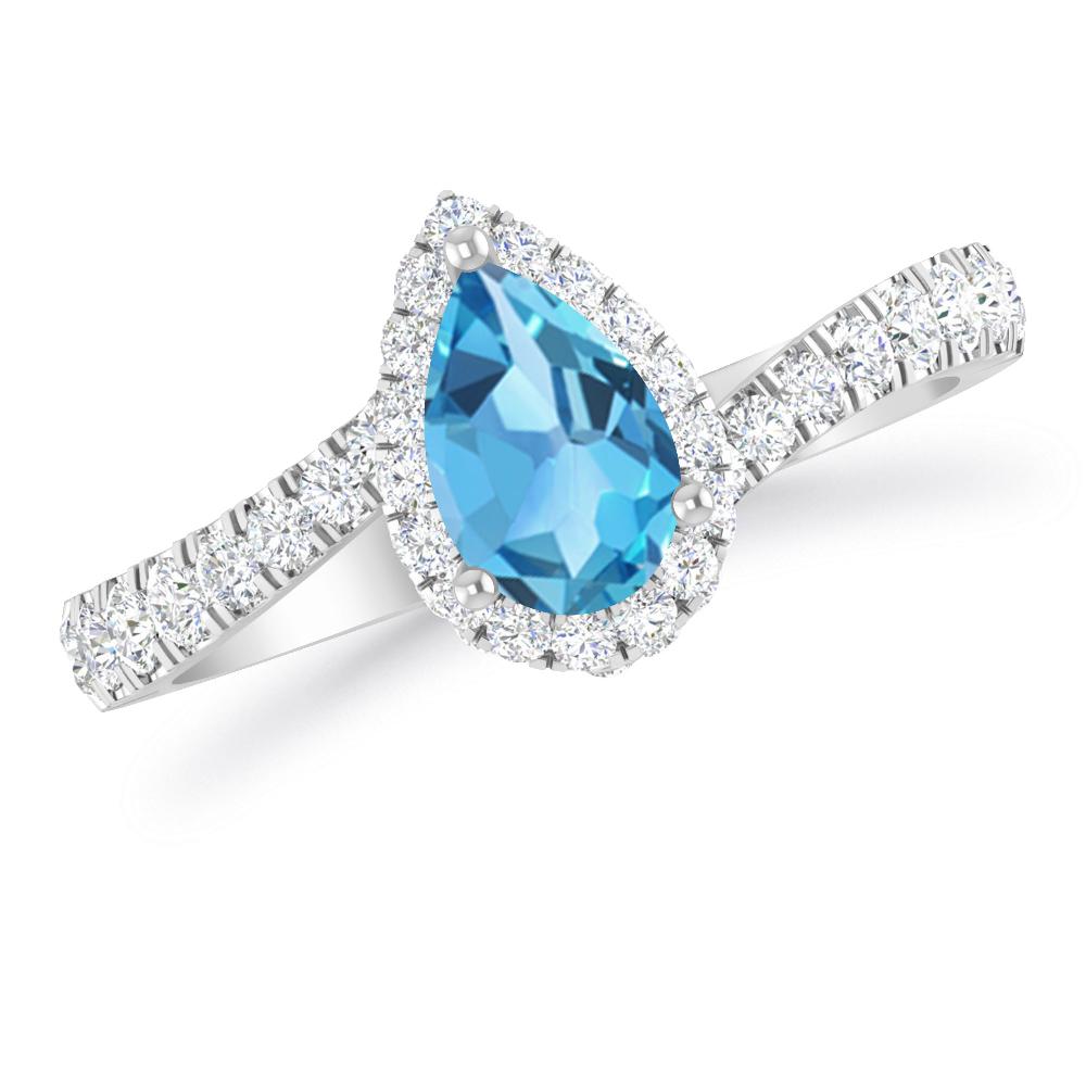 White Gold - Blue Topaz