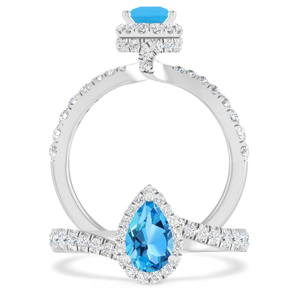 White Gold - Blue Topaz