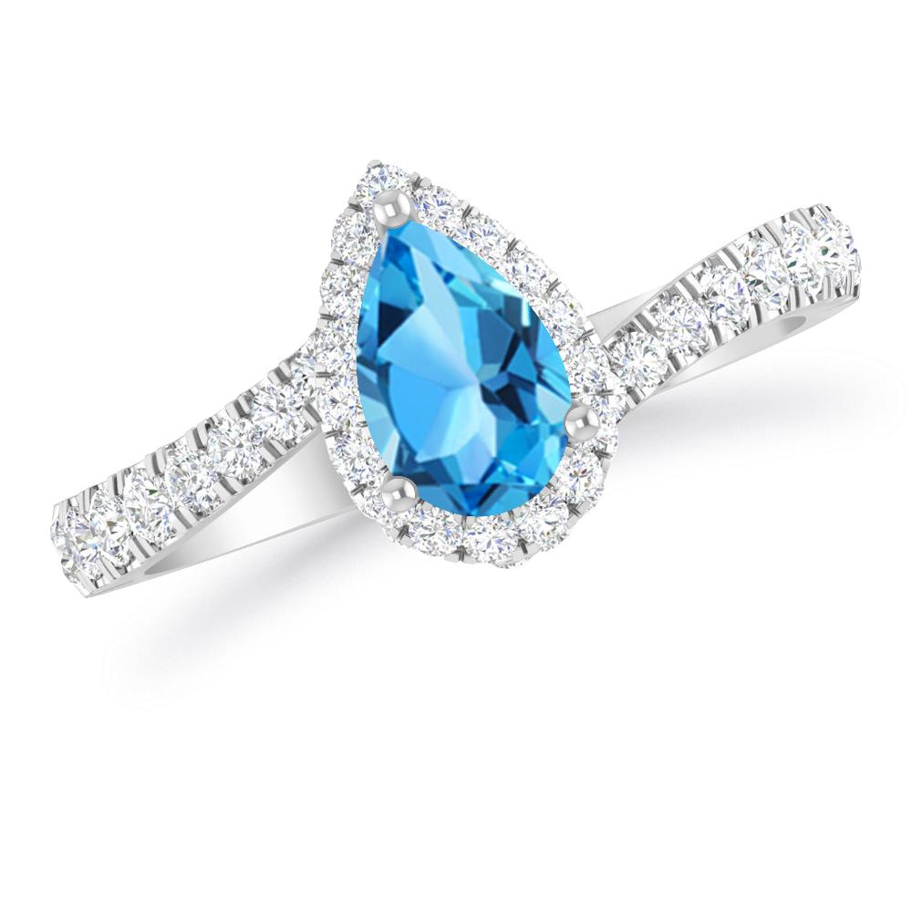 White Gold - Blue Topaz